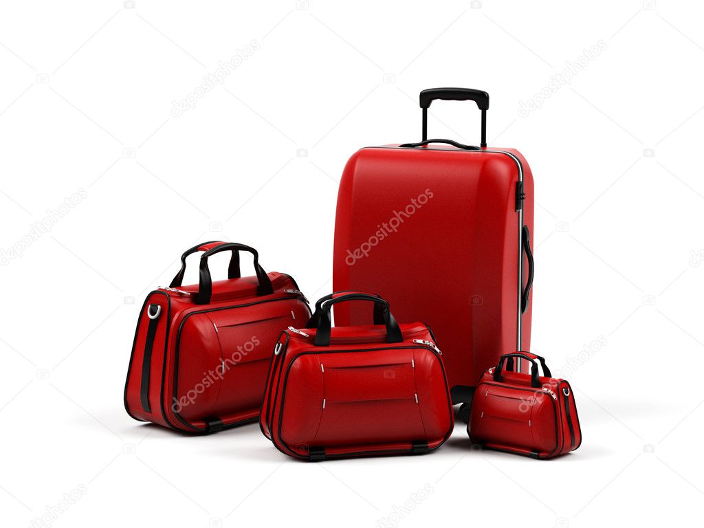 Suitcases isolated on a white background.