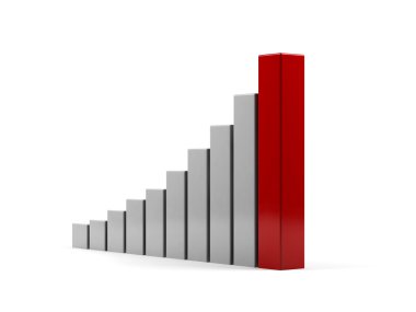 beyaz zemin üzerinde 3D grafik.