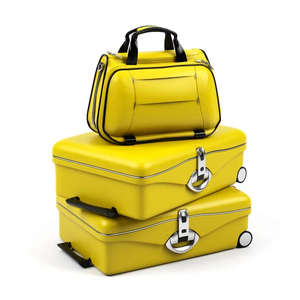 Beyaz bir arka plan üzerinde izole bavul.