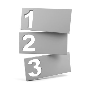 3d levhalar üzerine beyaz izole