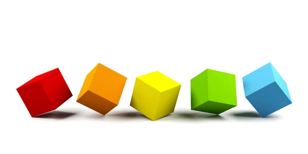 3d cubos aislados en un blanco —  Fotos de Stock