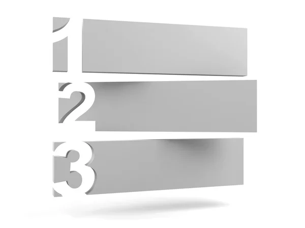 Placas 3d isoladas em branco — Fotografia de Stock