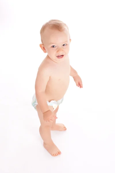 Portrait of standing little baby boy — Stock Photo, Image