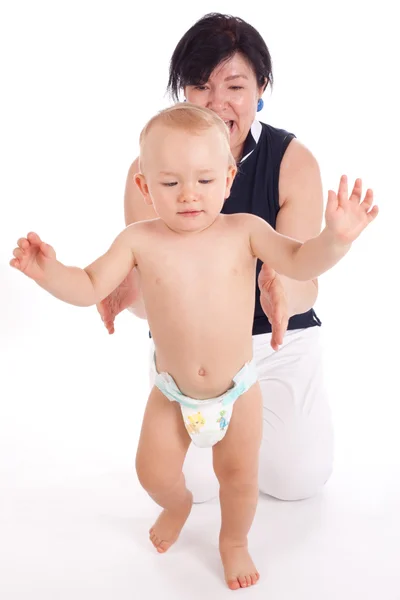 Baby zijn eerste stappen — stockfoto © famveldman #58162605 Woonkamer kleine baby