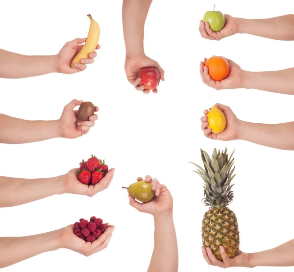 Hand fruit set — Stockfoto