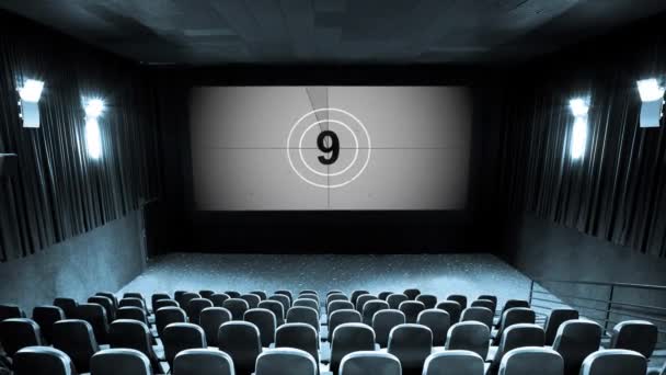 Sala del cinema e schermo verde — Video Stock