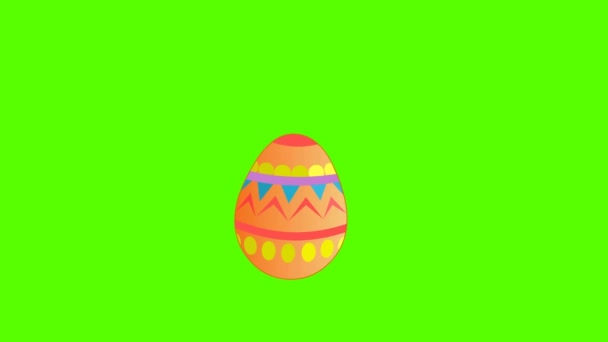 Easter pink bunny in the easter egg. Green screen — Stock Video