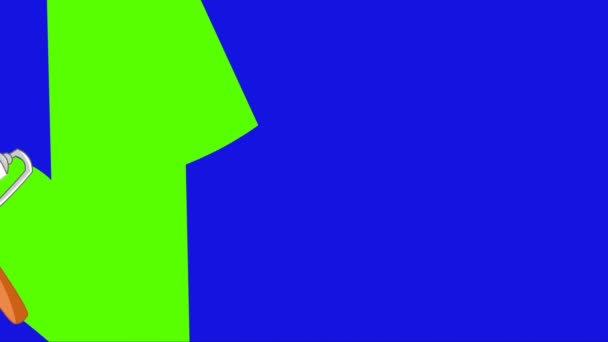 Dekorateur. grüner und blauer Bildschirm — Stockvideo