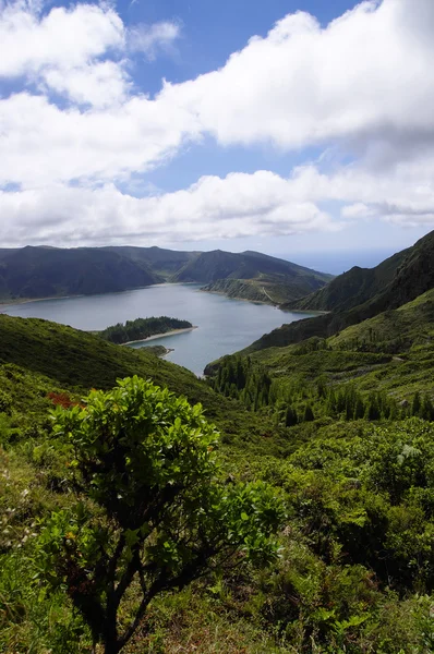 Lagoa fogo v Azory — Stock fotografie