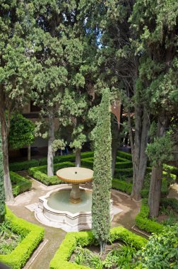 görünüm üzerinde Bahçe alhambra palace, granada şehir, Endülüs, İspanya