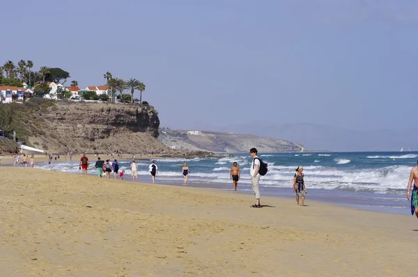 Vinter "strandliv" i Morro Jable, Fuerteventura, Spania – stockfoto