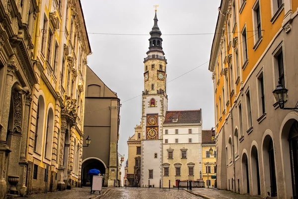 Goerlitz, Almanya'nın ana Meydanı kilisede — Stok fotoğraf