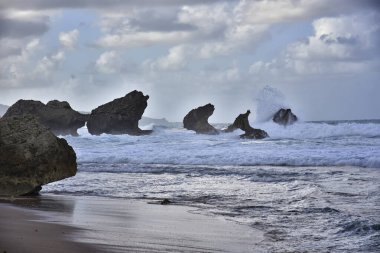 Barbados Adası, Karayip Adaları 'ndaki Çorba Kasesi yakınında özel kaya oluşumu