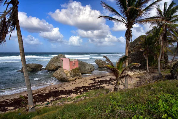 Casa Playa Abandonada Ubicada Costa Este Atlántica Isla Caribeña Barbados — Foto de Stock