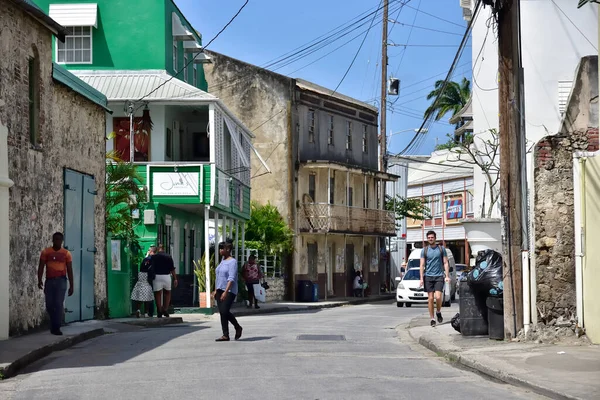 Speightstown Barbados Şubat 2020 Speightstown Daki Ana Caddedeki Insanlar Barbados — Stok fotoğraf