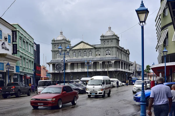 Bridgetown Barbados Fevereiro 2020 Pessoas Nas Ruas Cidade Velha Capital — Fotografia de Stock