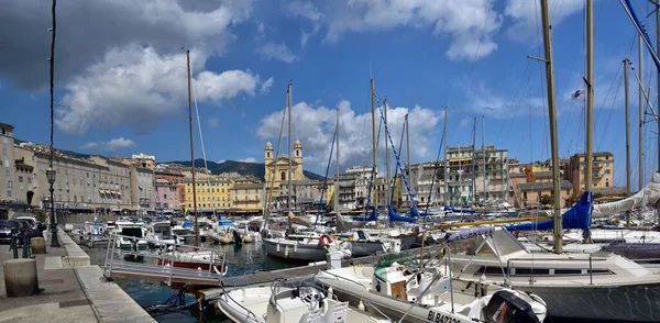 Bastia Corsica France Серпня 2020 Причал Церква Святого Івана Хрестителя — стокове фото