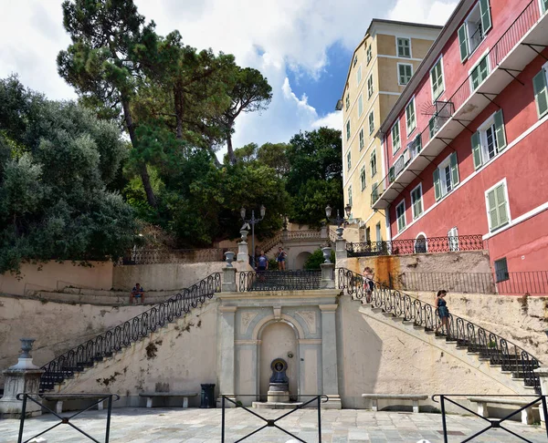 Bastia Corsica França Agosto 2020 Turistas Topo Bela Escadaria Velha — Fotografia de Stock