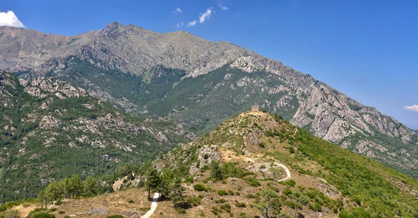 Piękny Górski Krajobraz Fort Pasciola Korsyce Środkowej Francja — Zdjęcie stockowe