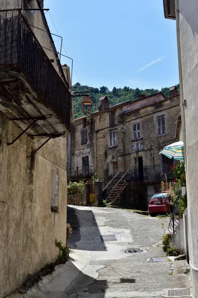 Vivario Corsica France August 2020 Rustical Tenement Houses Narrow Street — Stock Photo, Image