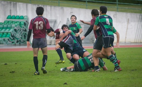 CALDAS DA RAINHA, PORTUGAL - NOVEMBER 17: Caldas Rugby Clube VS Clube Rugby de Evora - 1st division game November 17, 2012 in Caldas da Rainha, Portugal — Stock Photo, Image