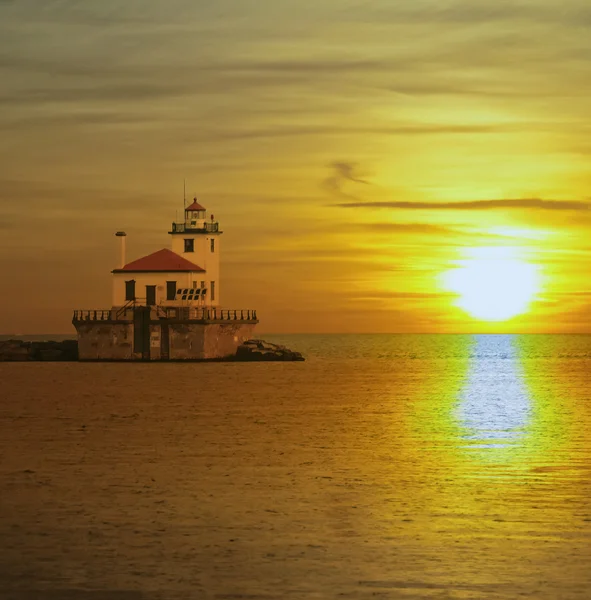 Alte Lichter und Sonnenuntergang — Stockfoto