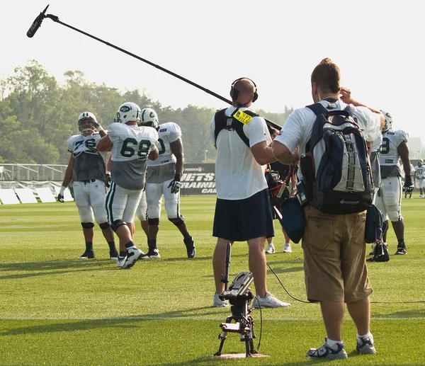 Filming NY Jets training camp — Stockfoto