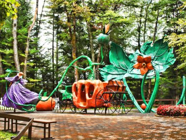 Old Forge, New York, USA. September 1, 2022. Inside the Enchanted Forest Water Safari in Old Forge, New York inside the Adirondack National Park, The Fairy Godmother in Cinderella