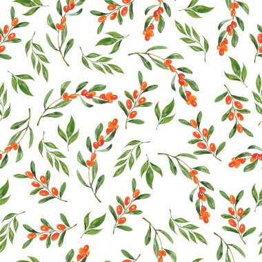 Elle çizilmiş çiçeklerle sulu boya deseni.