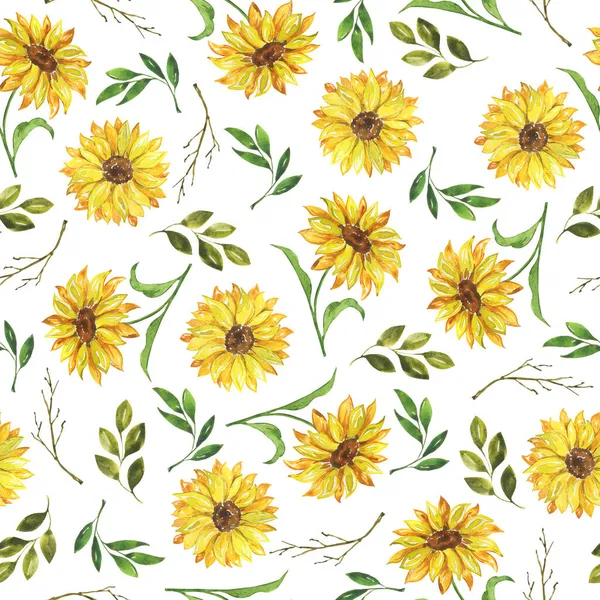 Sömlöst Mönster Med Handritade Blommor Vektor Illustration Royaltyfria Stockbilder