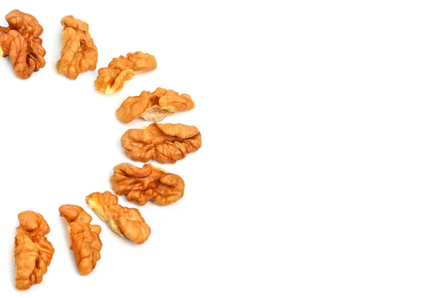 Semicircle of walnuts — Stock Photo, Image