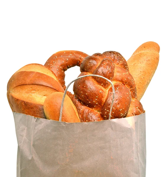 Fresh bread in the paper bag — Stock Photo, Image