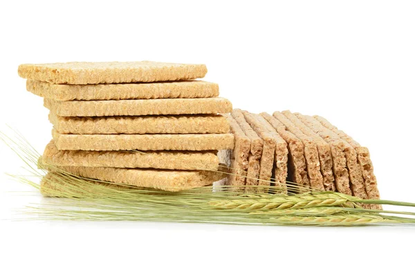 Crispbread and wheat ear — Stock Photo, Image