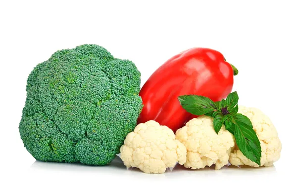 Peperoncino, cavolfiore e broccoli — Foto Stock