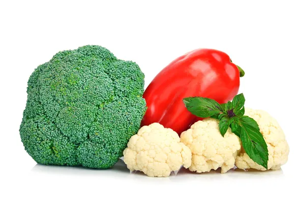 Bell pepper, cauliflower and broccoli — Stock Photo, Image