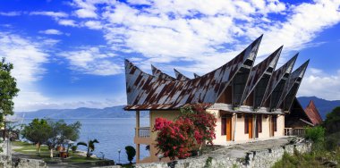 Batak stili evi Panoraması.