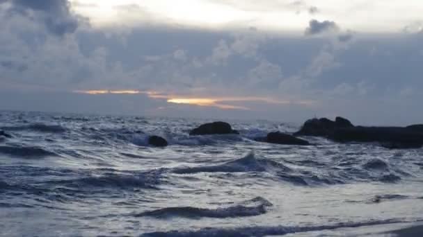 Wellen und Steine. — Stockvideo