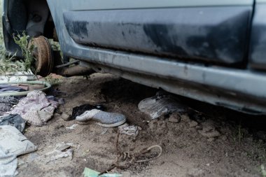 15.07.2022, Ukrayna Savaşı: Irpin, Bucha bölgesinde bir çöp yığını.