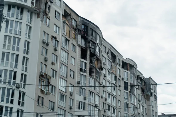 2022 Irpen Destrucción Edificios Gran Altura Después Del Bombardeo —  Fotos de Stock