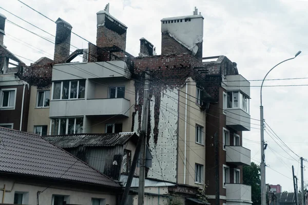 July 2022 Irpin Destruction Multi Storey Buildings City Irpen Ukraine — Stock Photo, Image