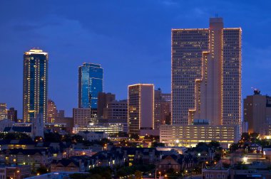 Fort Worth Texas at Night clipart