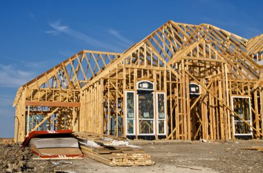New home construction framing clipart