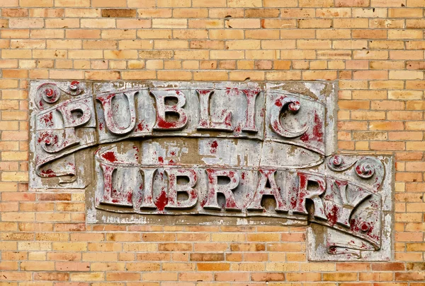 Panneau bibliothèque publique — Photo