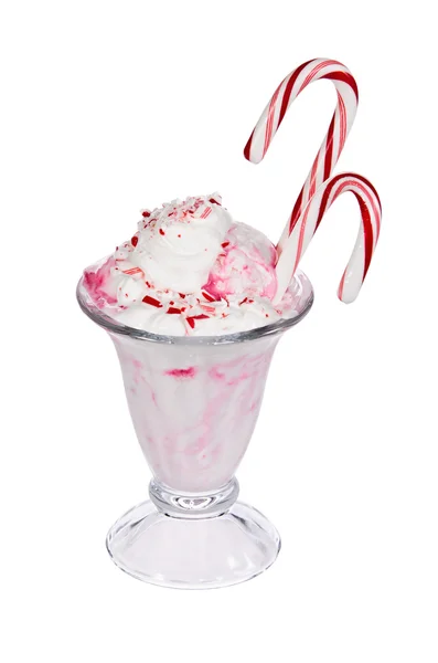 Peppermint glass och godis käppar — Stockfoto