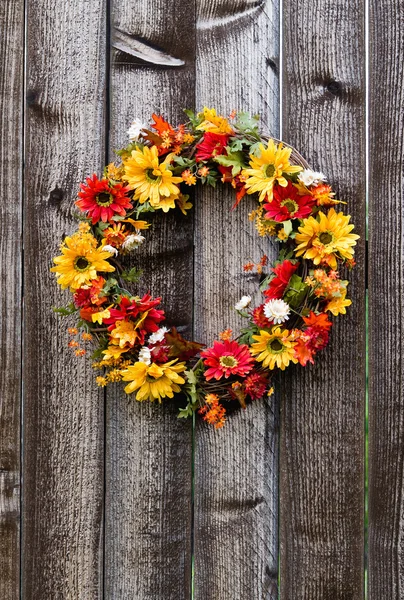 Podzimní květina věnec — Stock fotografie