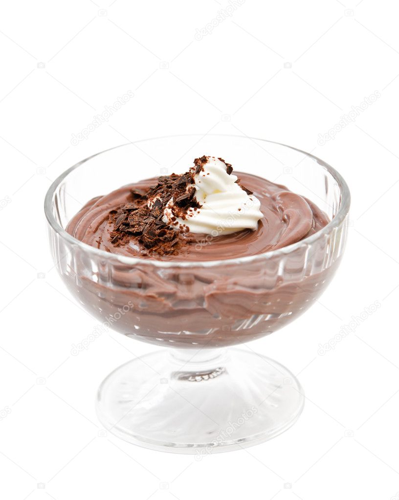 Dark chocolate pudding dessert