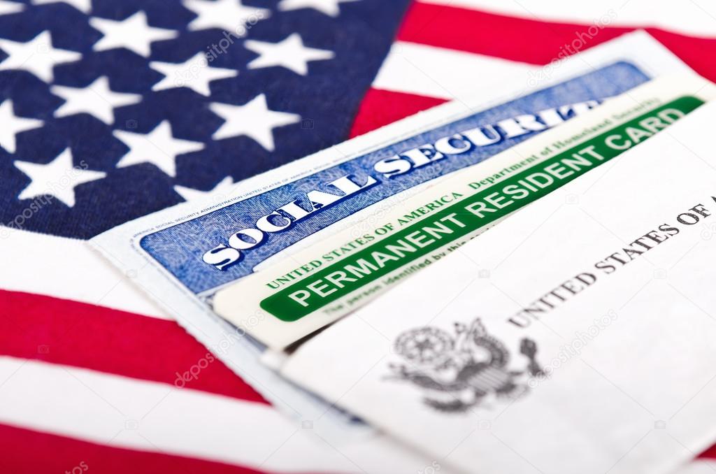 Social security and permanent resident card Stock Photo by ©krisrobin