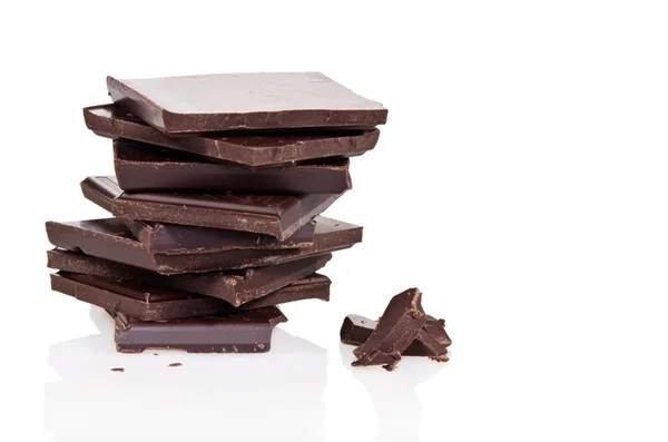 Dark chocolate pieces — Stock Photo, Image