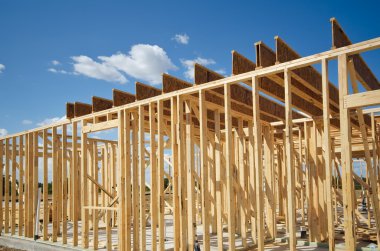 New construction home framing clipart