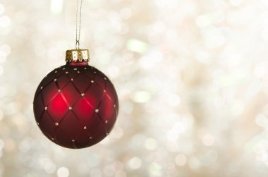 Kırmızı Noel top süsleme